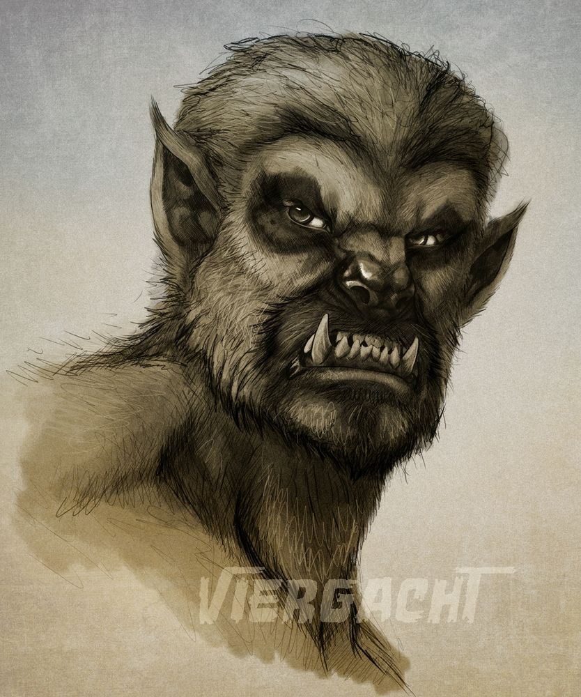 A very dangerous looking wolfen man.