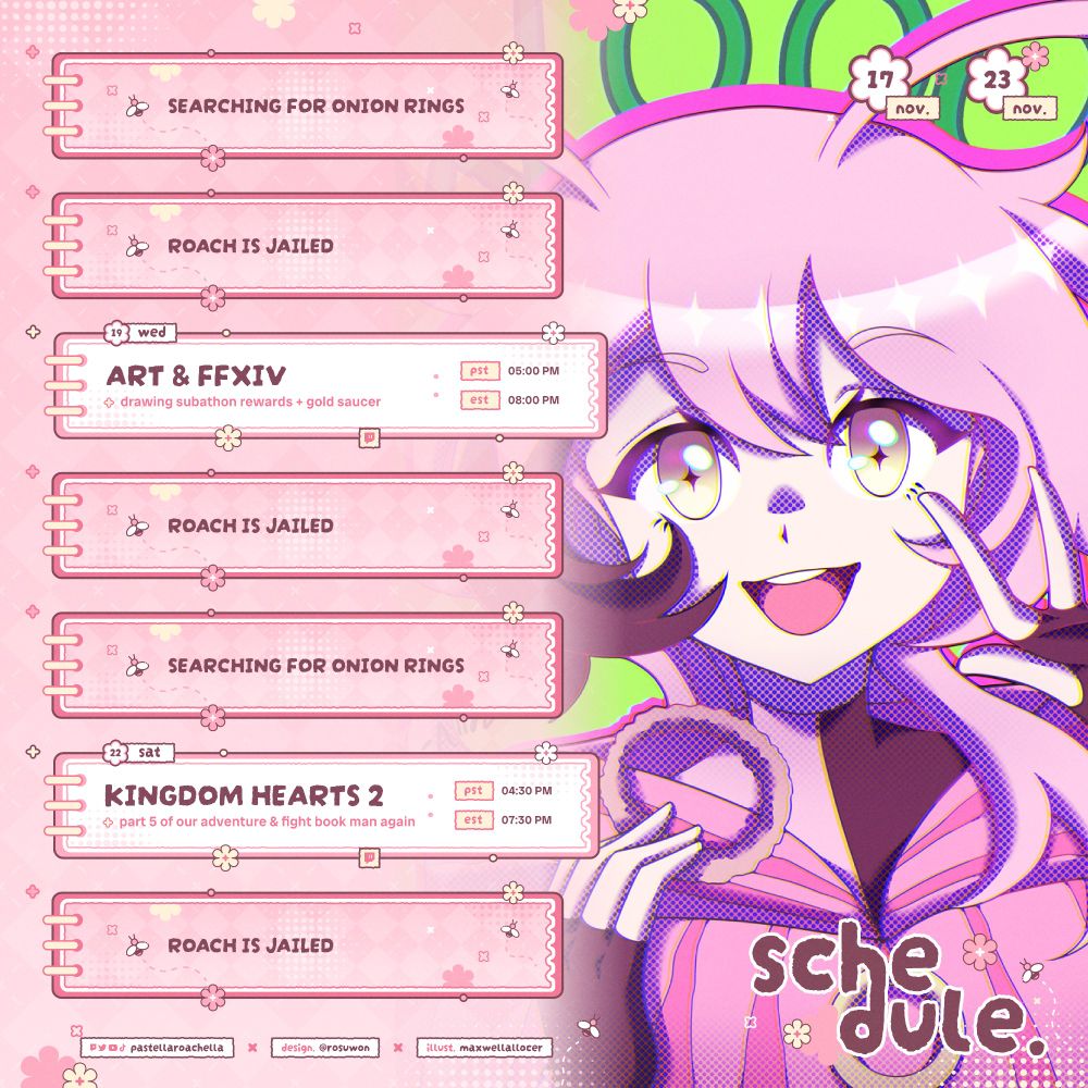 Art & FFXIV - Nov 19 @ 5PM PT | 8PM ET
Kingdom Hearts 2 part 5 of our adventure - Nov 22 @ 4:30PM PT | 7:30PM ET