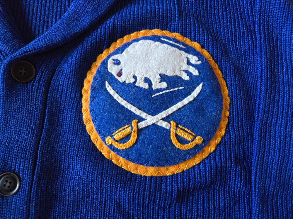 Hand stitched buffalo sabres logo