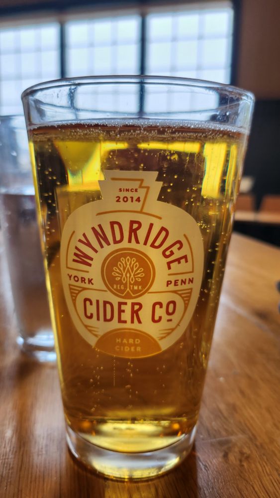 Glass of Wyndridge cider