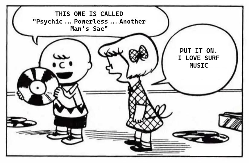 Charlie Brown and a friend discuss the merits of the Butthole Surfers