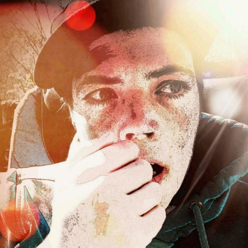 Farblich verfremdetes Bild meiner Tochter.