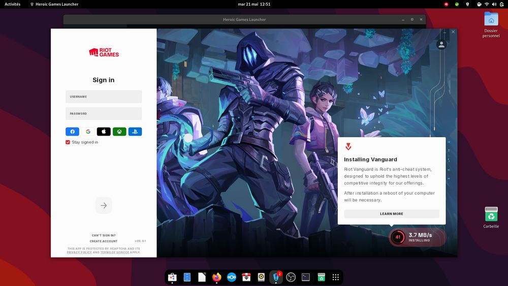 Installation du jeu valorant sur Debian avec Heroic games launcher