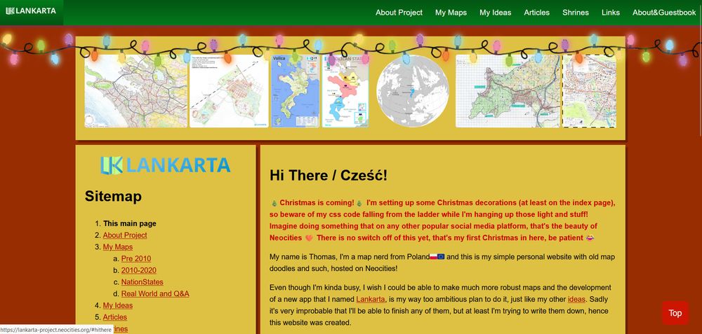 screenshot of my website lankarta-project.neocities.org