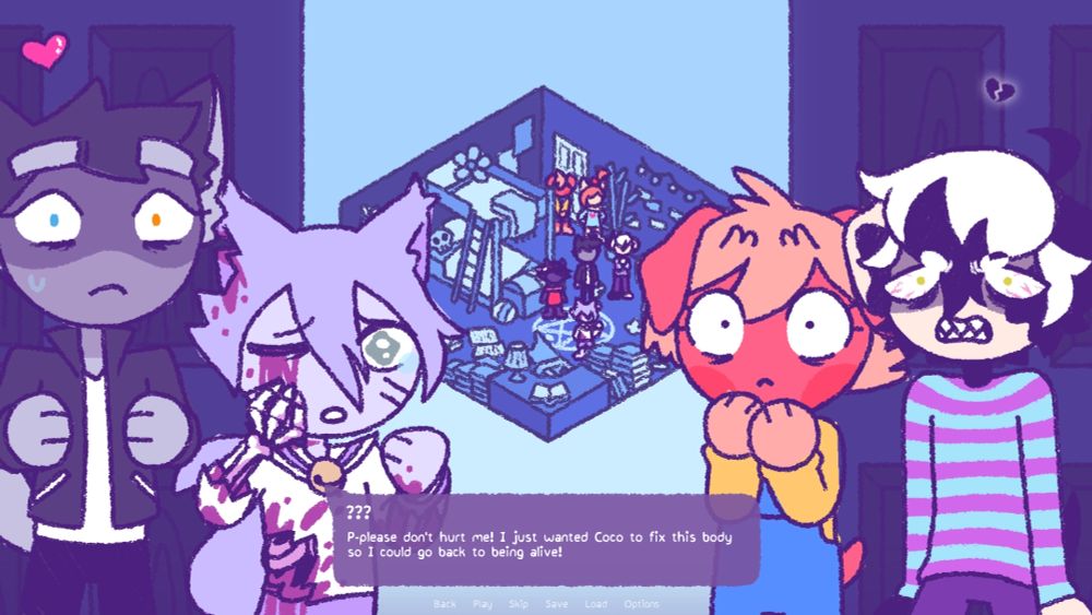 "P-please don't hurt me! I just wanted Coco to fix this body so I could go back to being alive!"