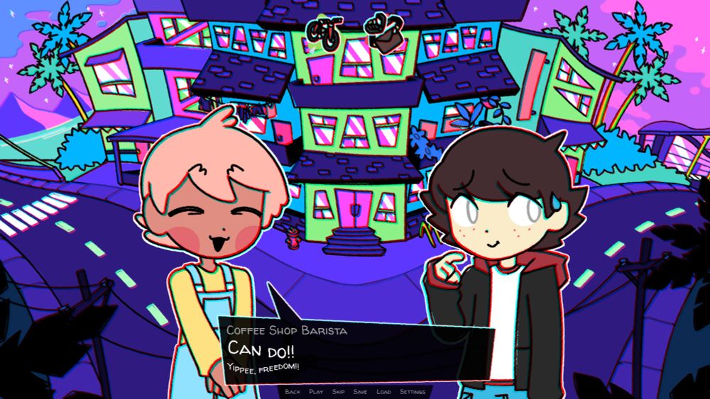 The coffee shop barista says "Can do!! Yippee, freedom!!"