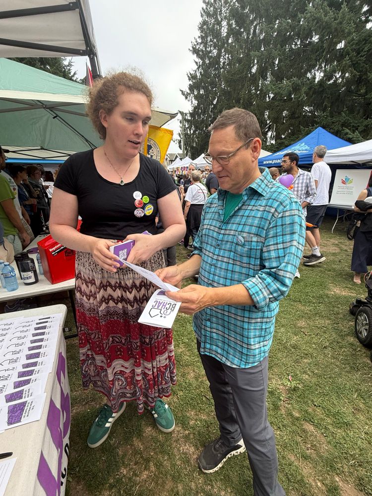 Avi with Ashley at BCHAC at Burnaby’s Labour Day BBQ