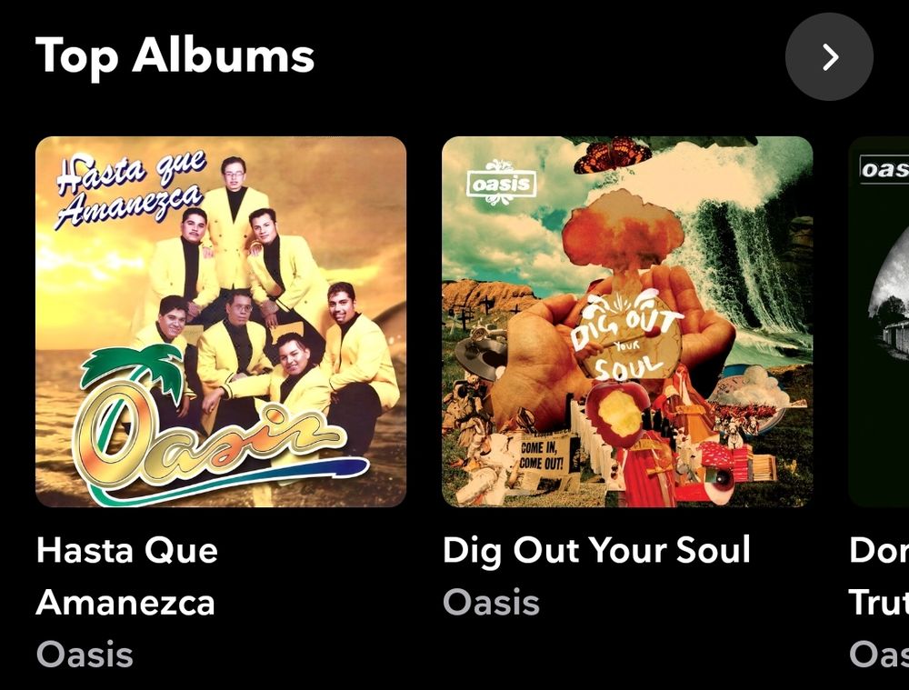 Oasis albums with one that is clearly mis-categorized.