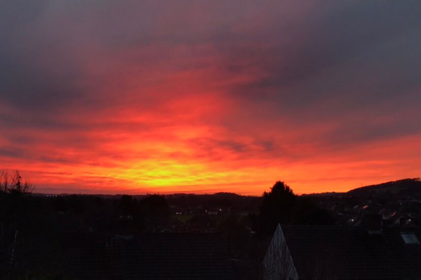 A scenic photo of the sunset with pink & orange colouring