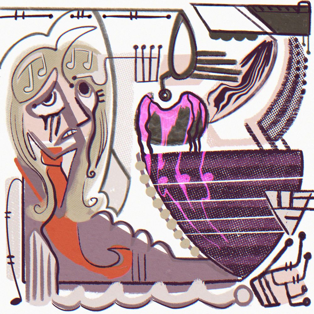 An abstract digital painting of Kaede Akamatsu from the Danganronpa franchise.