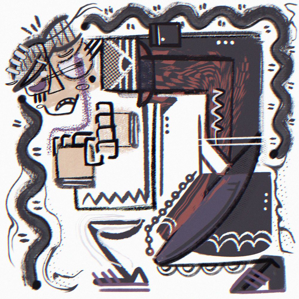 An abstract digital drawing of Toko Fukawa from the Danganronpa franchise.