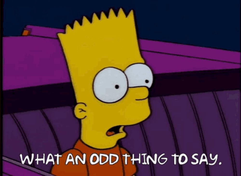 bart Simpson: “what an odd thing to say”