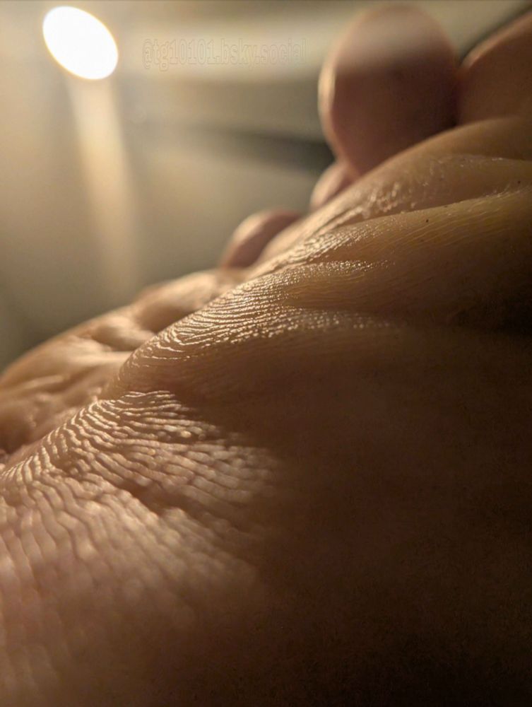 A close up of the ball of my foot, showing off the sole print