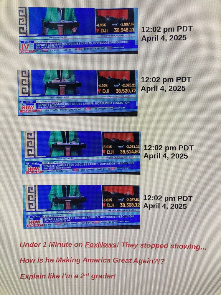 Stock market plummeting on Fox - 4 shots in under a minute! 