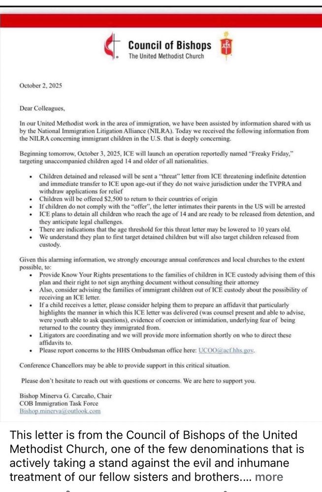 I believe that this is important information to share from The Council of Bishops of the United Methodist church! 