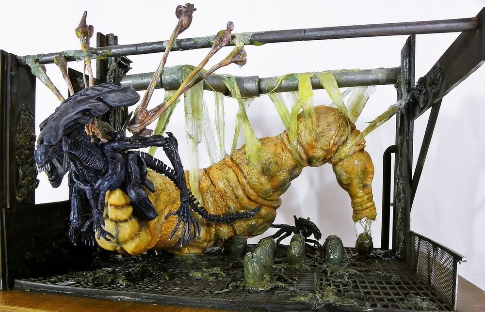 queen xenomorph laying eggs