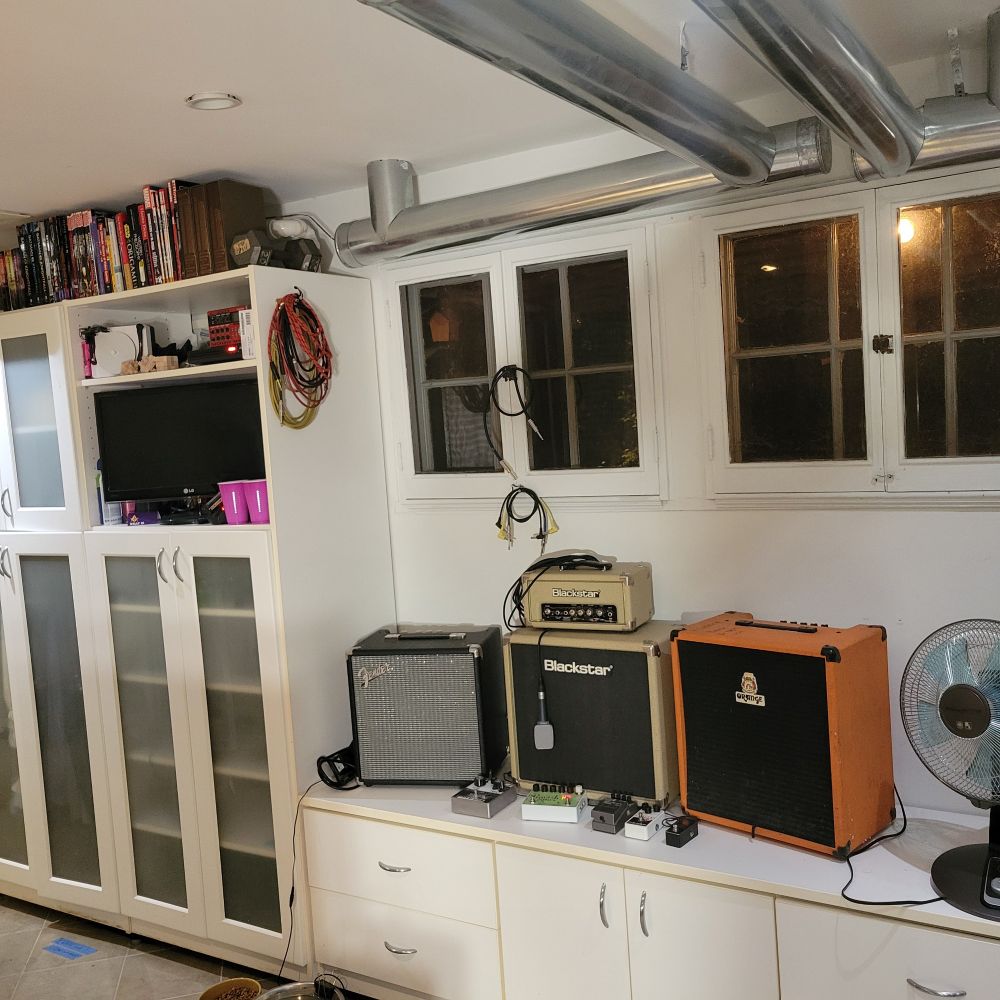 Some guitar amps, and cabinets. 
