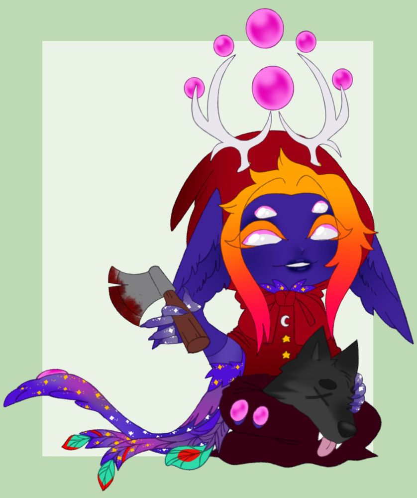 depicted is a chibi red riding hood with wolf head