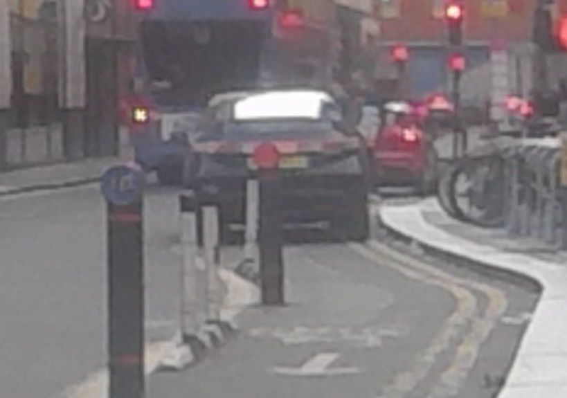 car parked in bike lane, Howard Street Glasgow
