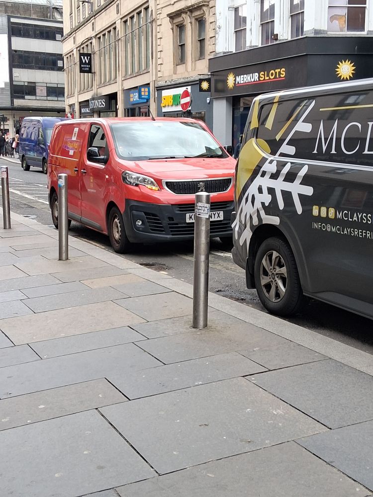 Royal Mail van parked in same bike lane