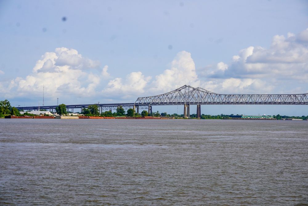 The Mississippi River in New Orleans’ French Quarter. 
