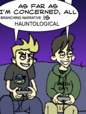Powerup Comics edit: "As far as I'm concerned, all branching narrative is hauntological"