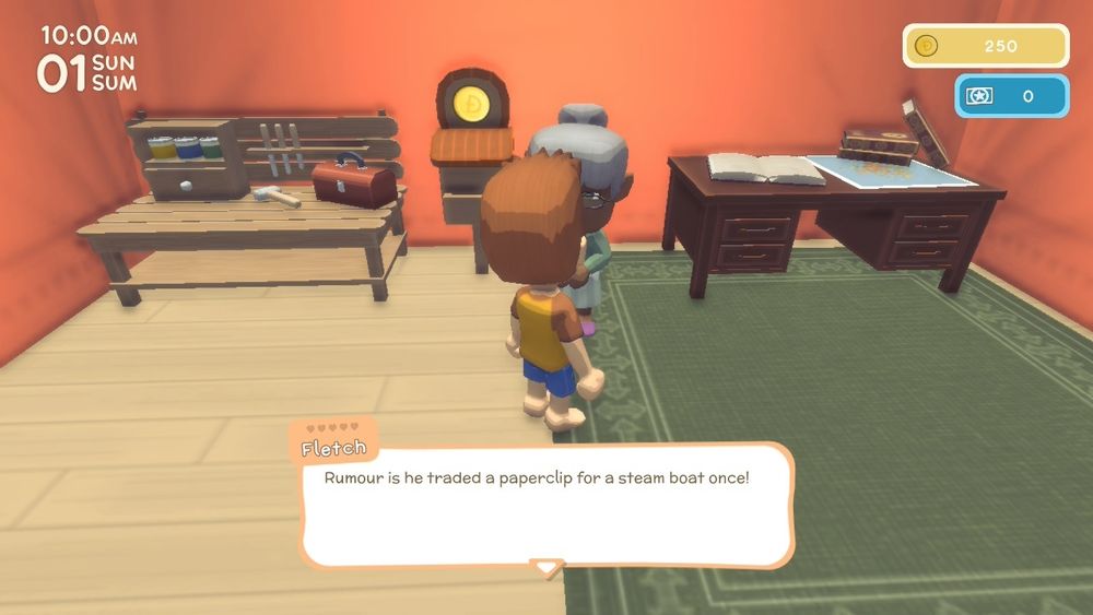 The creepy lady who brought me to this island in Dinkum likes to make up stories 