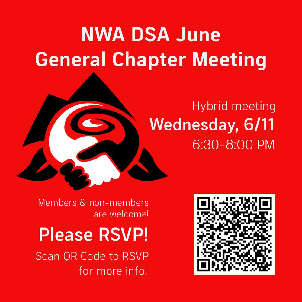NWA DSA June General Chapter Meeting

Hybrid meeting
Wednesday, 6/11
6:30-8:00 PM

Members & non-members are welcome!
Please RSVP!
Scan QR Code to RSVP for more info!