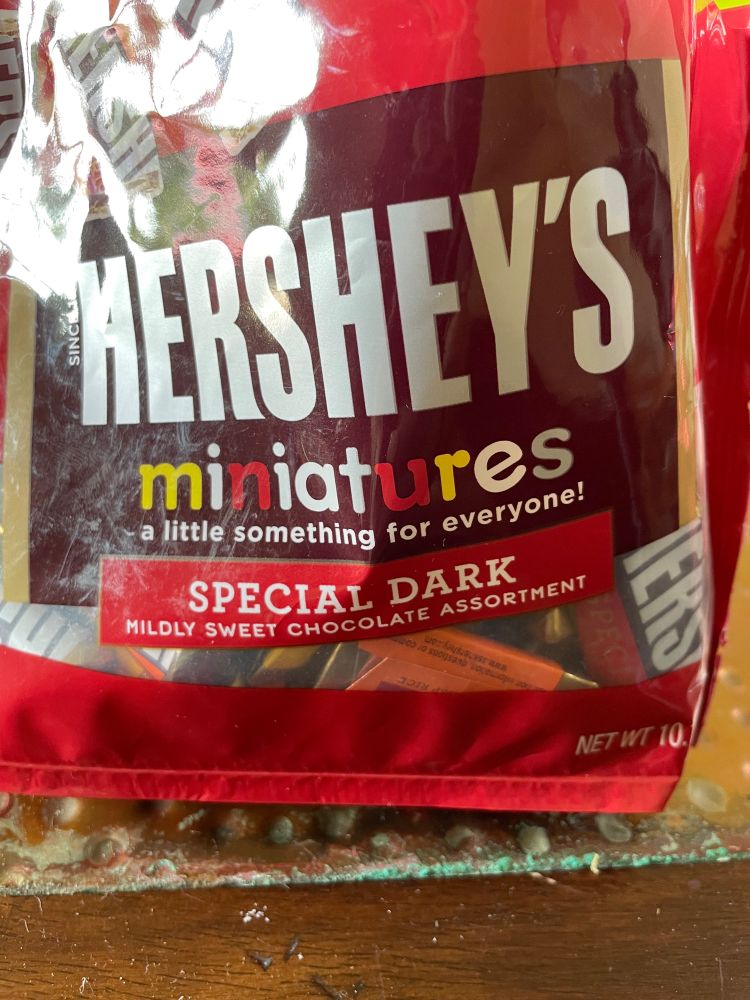 Variety bag of Hershey miniatures, but they’re all made with the “special dark” chocolate 
