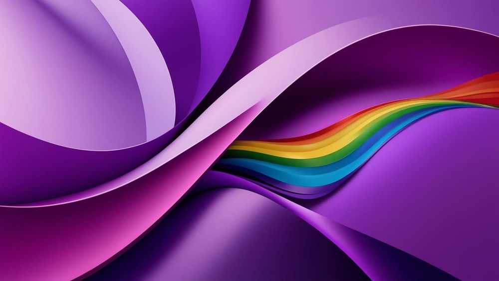 Paars met een regenboog 