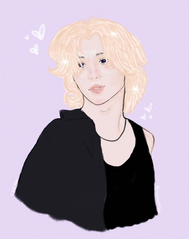 digital drawing of felix from kpop band stray kids 