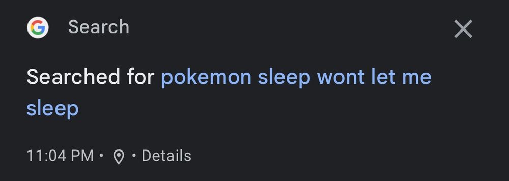 google search for pokémon sleep won’t let me sleep
