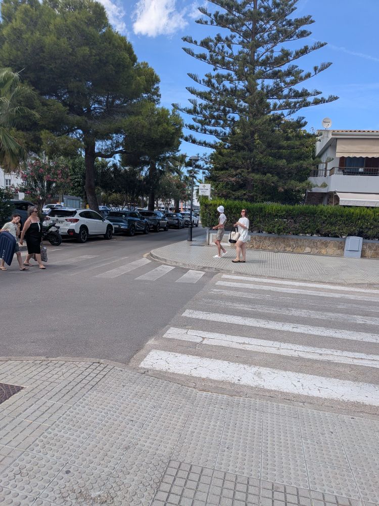 Zebra crossings at a side road in Spain 