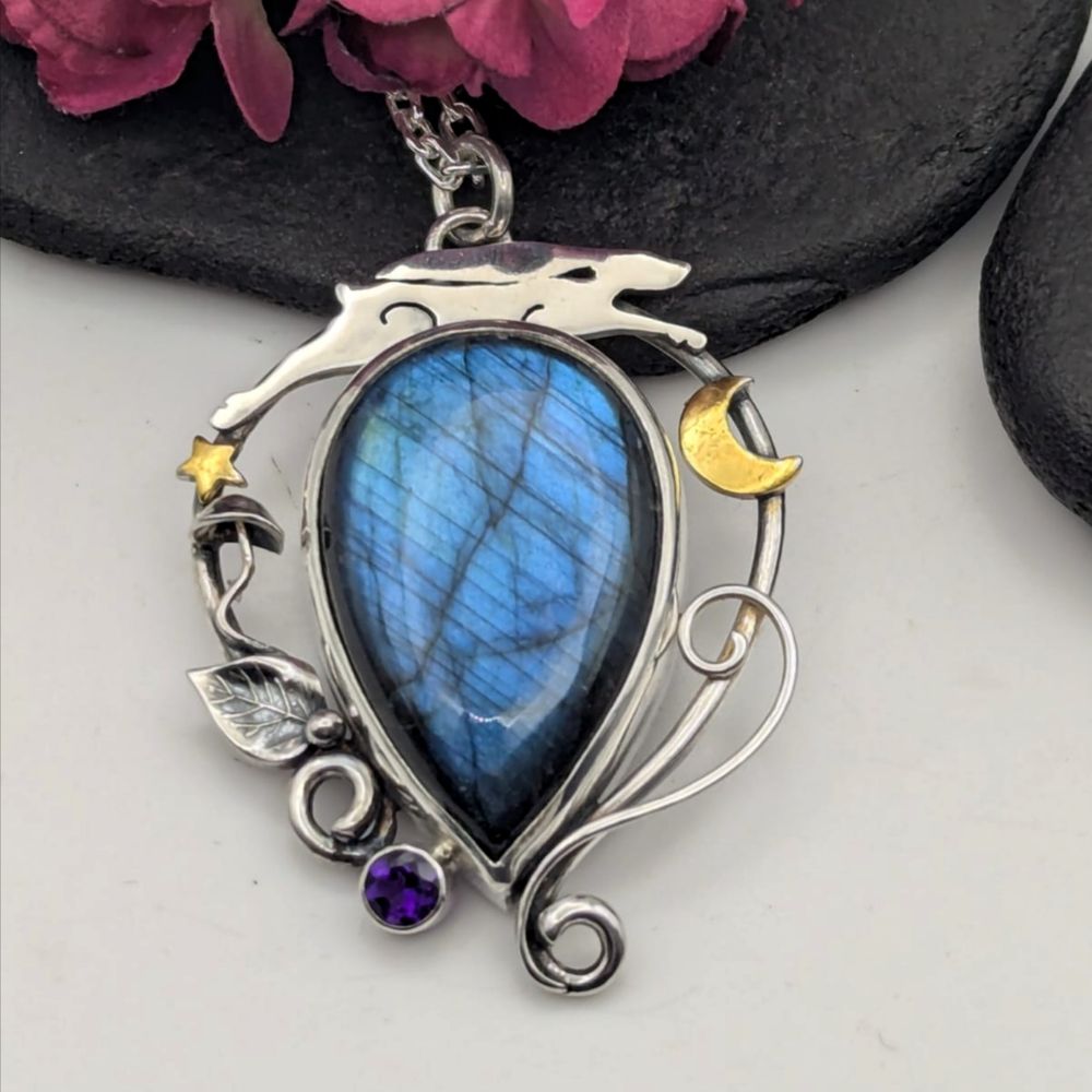Gilded Raindrop Labradorite Sterling Silver Earrings Gilded Raindrop Labradorite Sterling Silver Earrings