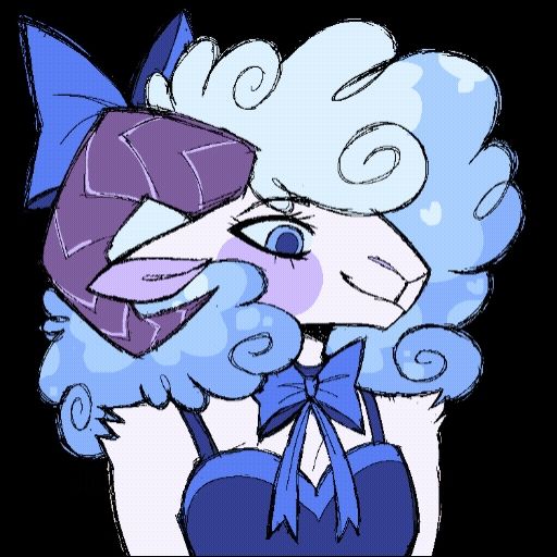 A gif of a blue anthro sheep girl talking, gift for my friend sheepkief