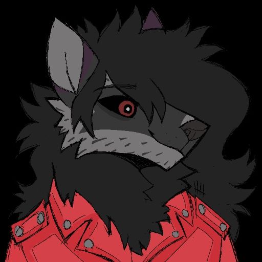 A gif of a dark grey anthro fox talking, a gift for my friend valcritter