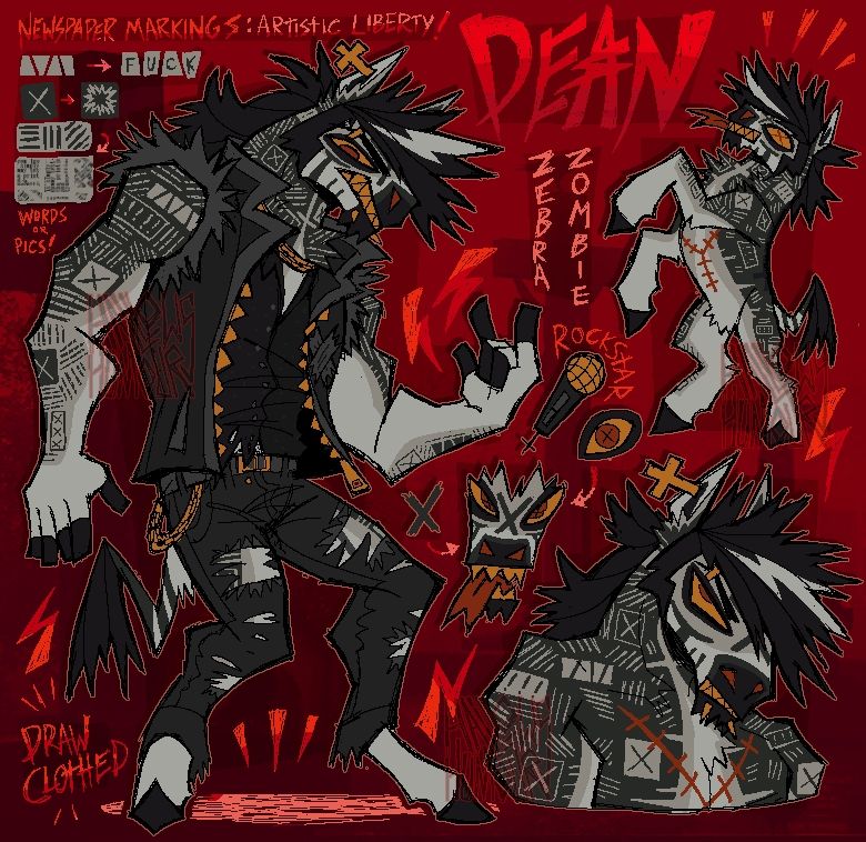 Ref sheet of my main fursona, dean