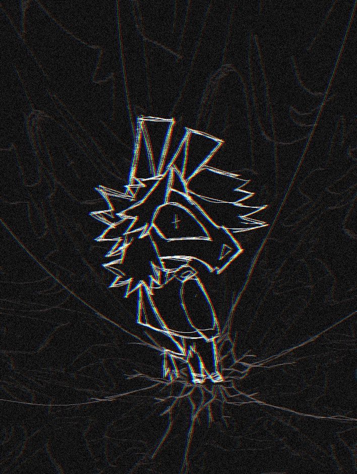 Vent doodle of my mule truesona. They're standing on a cracking reflection.