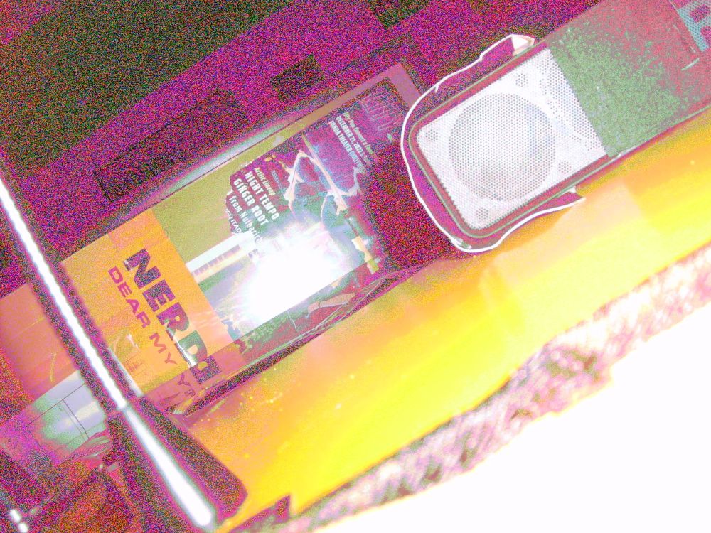 The same image as the previous one n this post, the mid range of the posters are somewhat normal but with magenta noisey shadows. The highlights are bloooown out and have serious banding. The shadows are like the previous one except the matrix green thats giving depth is being washed darker with the magenta tones.