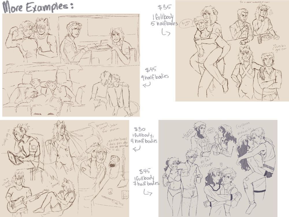 Four more examples. 
The first has 9 half bodies for $45
The second has 1 fullbody and 5 halfbodies for $35
The third has 1 fullbody and 4 halfbodies for $30
The last has 1 full body and 7 half bodies for $45 