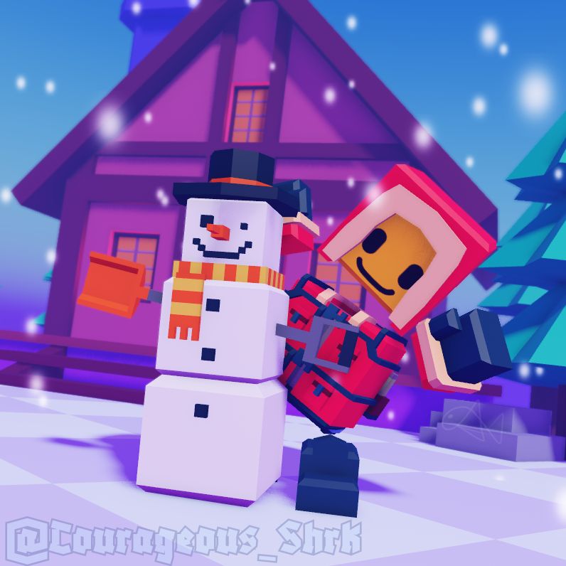 A man is cheerfully posing with his newly constructed snowman buddy ☃️