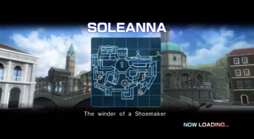 a map of soleanna is shown on a screen