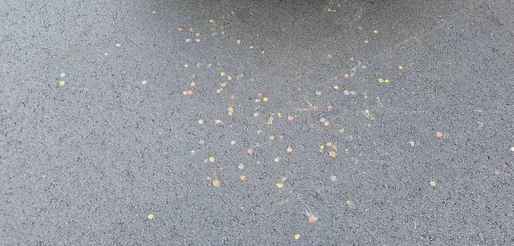 M&Ms crushed into a Walmart car park. Colourful art or just trash?