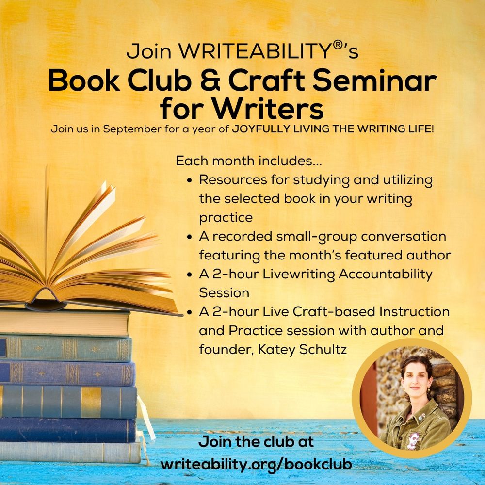 Join writeability’s book club and craft seminar for writers September 2025 through march 2026