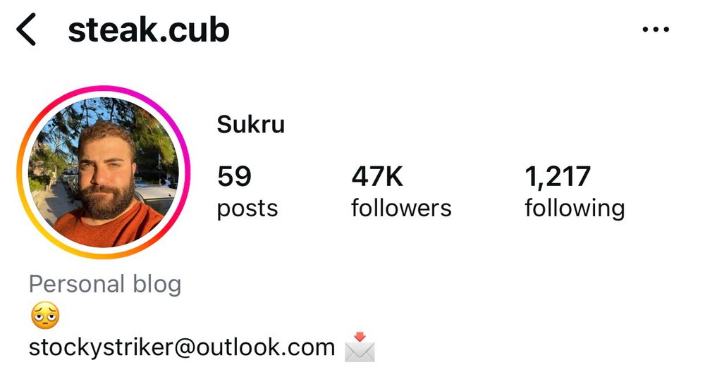 User named steak.cub on Instagram.