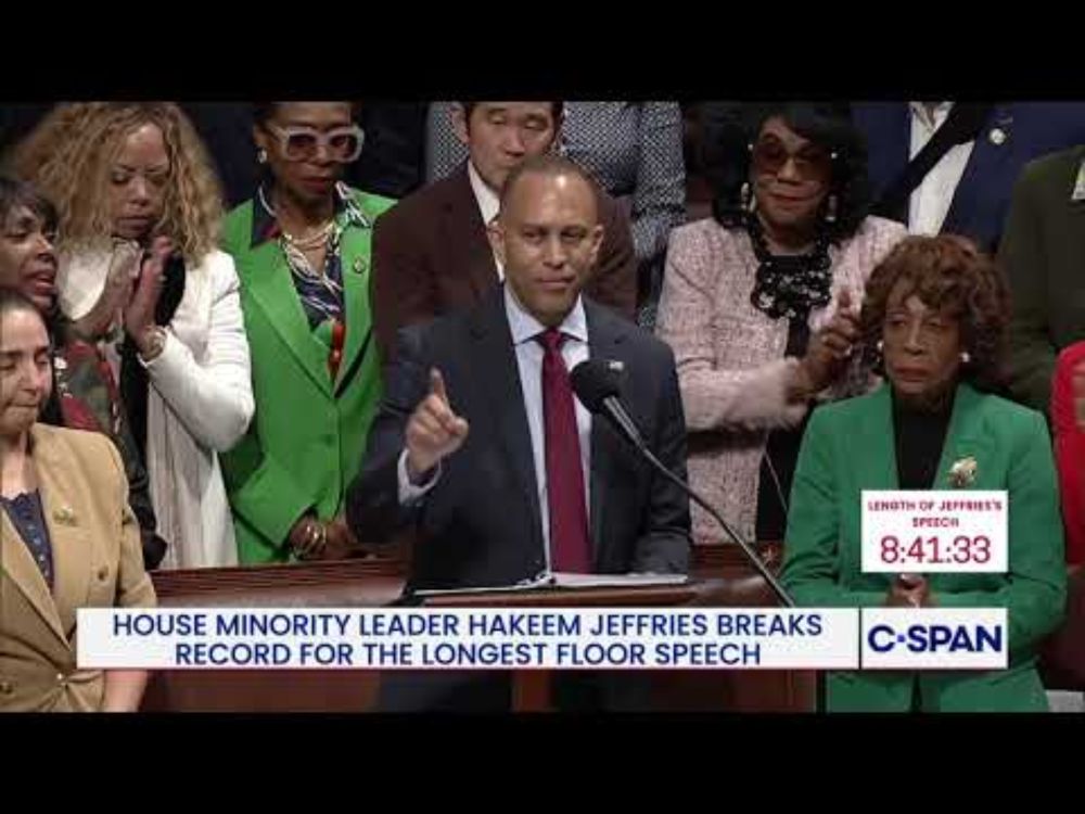 Rep. Hakeem Jeffries Finishes Record-Setting Speech: "We're going to press on until victory is won."