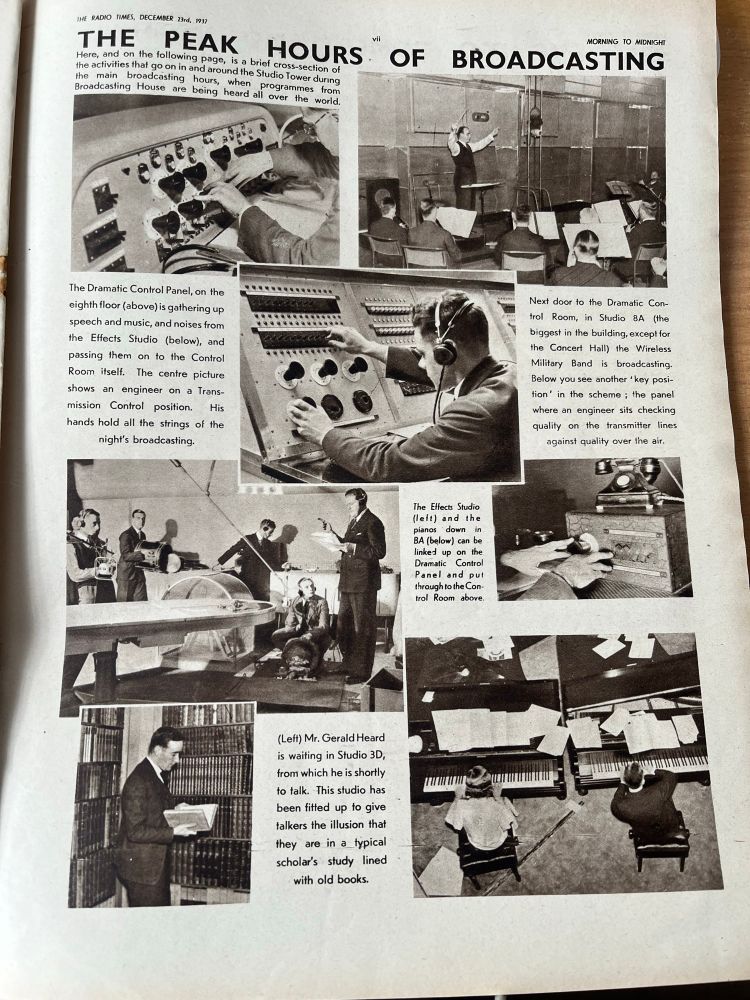 Page of images of BBC studios in 1932