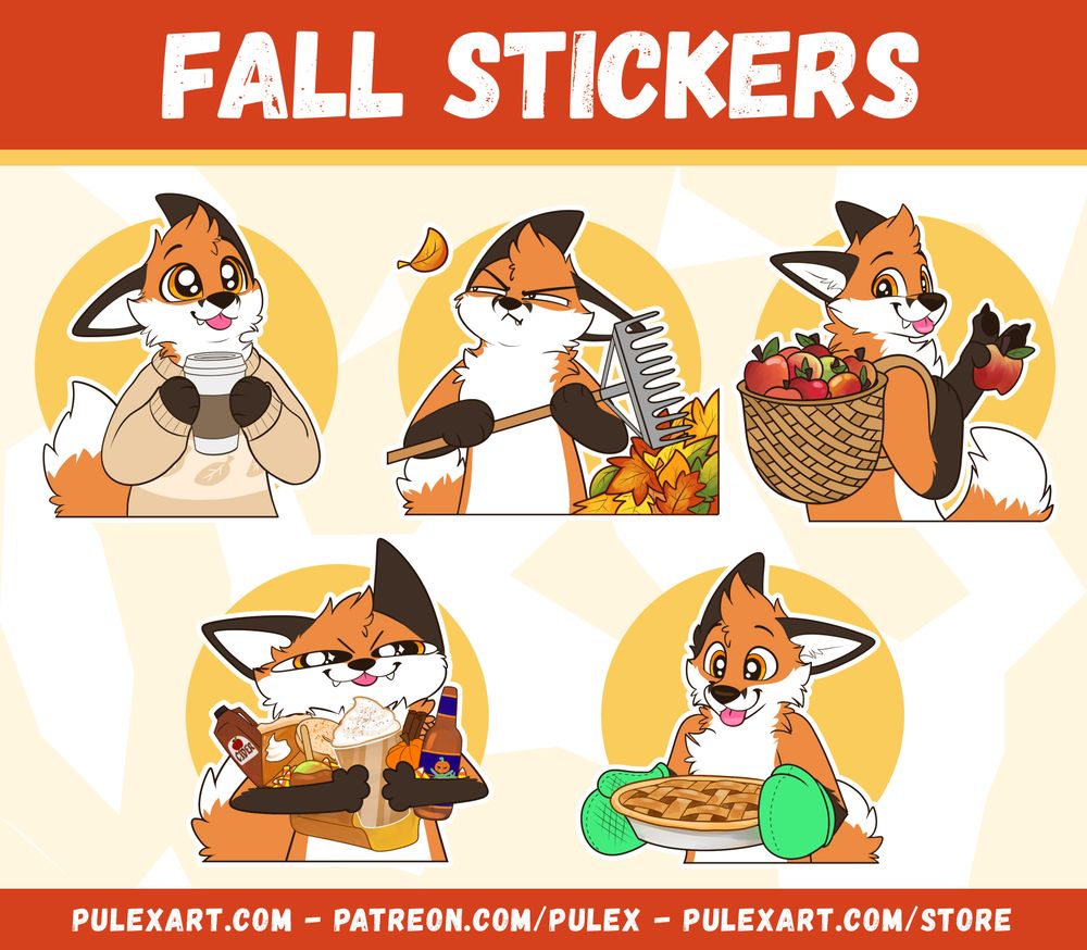 Images of fall themed foxes. 