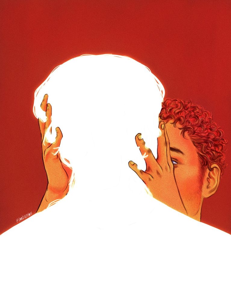 grantaire, gazing up at enjolras' silhouette, framing his face with his hands

[les miserables fanart, enjoltaire]