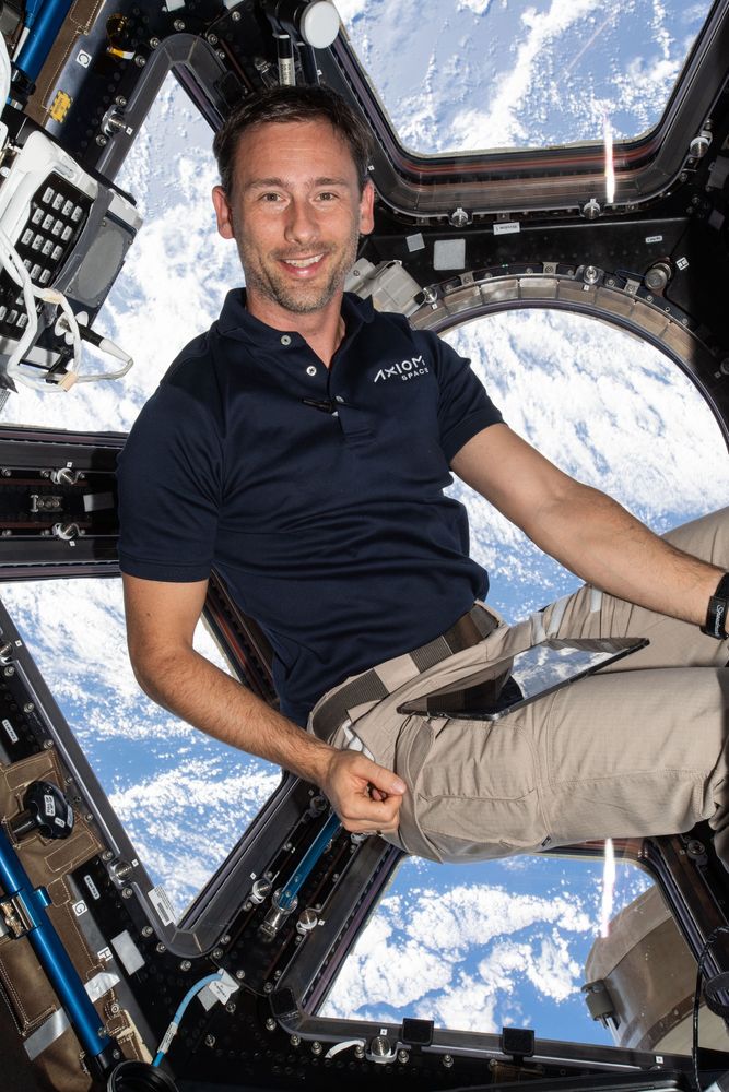 Ax-4 Mission Specialist Sławosz Uznański-Wiśniewski enjoys views of the Earth from the cupola aboard the International Space Station. Credits: NASA/Axiom Space